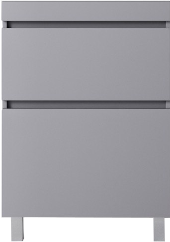 Тумба с раковиной Style Line Даллас Леон 120 R Люкс Plus напольная, серая, для стиральной машины, 2 ящика