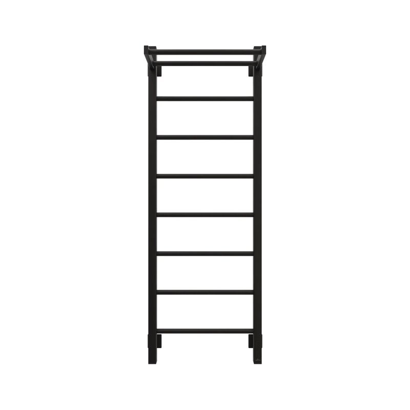 Полотенцесушитель электрический Grota App 430х1200 RAL9005 EL 120x45 см, подключение справа, слева, скрытое подключение справа, матовый черный, лесенка, из стали, с полкой