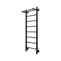 Полотенцесушитель электрический Grota App 430х1200 RAL9005 EL 120x45 см, подключение справа, слева, скрытое подключение справа, матовый черный, лесенка, из стали, с полкой