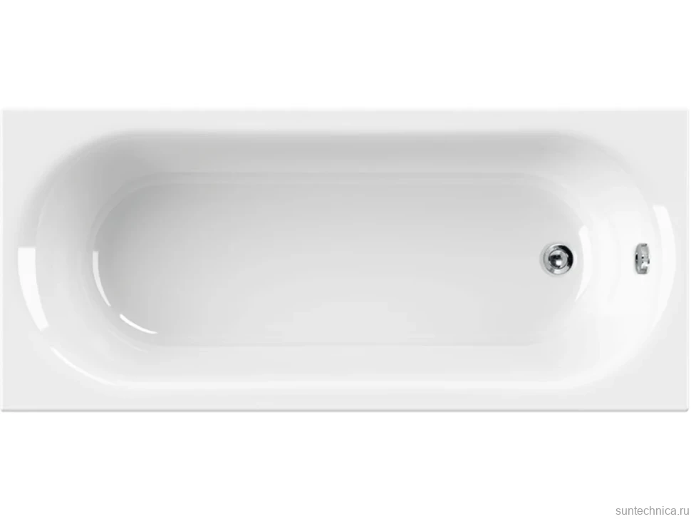 Акриловая ванна Cezares Piave 170x75 см, пристенная, белая, с каркасом