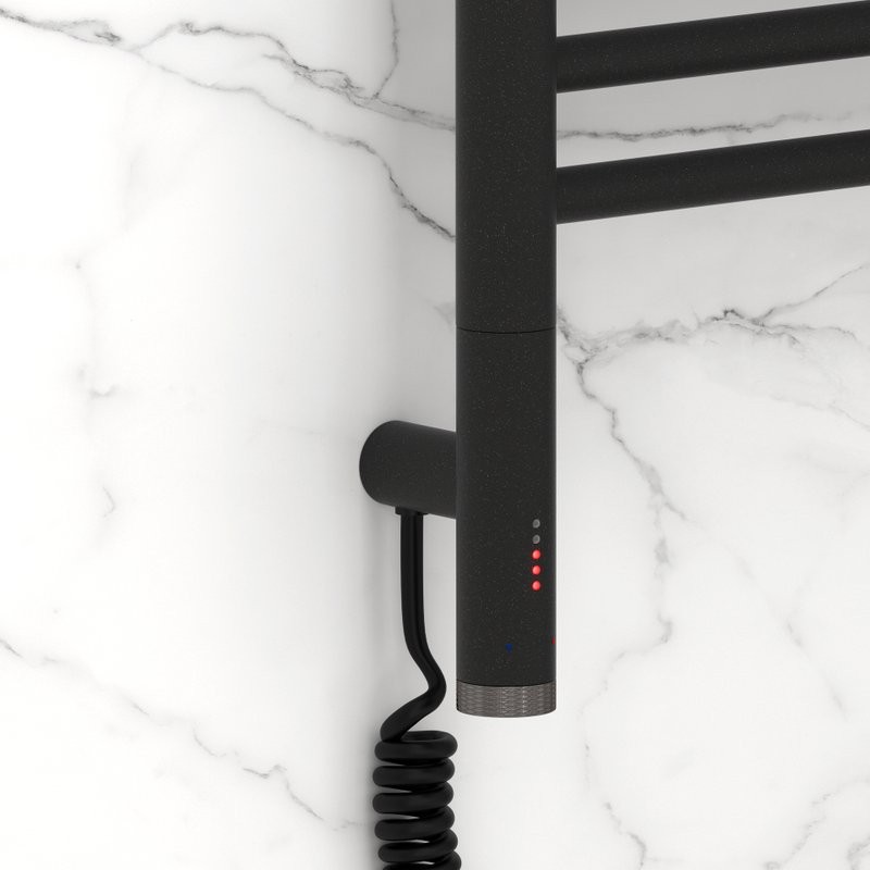 Полотенцесушитель электрический Сунержа Богема 3.1 15-6004-1250 130x55 см, подключение слева, темный титан муар, лесенка