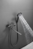 Смеситель с длинным изливом для ванны BELZ B813 B22813-3 оружейная сталь