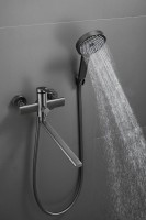 Смеситель с длинным изливом для ванны BELZ B813 B22813-3 оружейная сталь