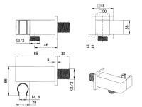 Шланговое подключение Splendy AA215YSLBM матовое черное Шланговое подключение Splendy AA215YSLBM матовое черное