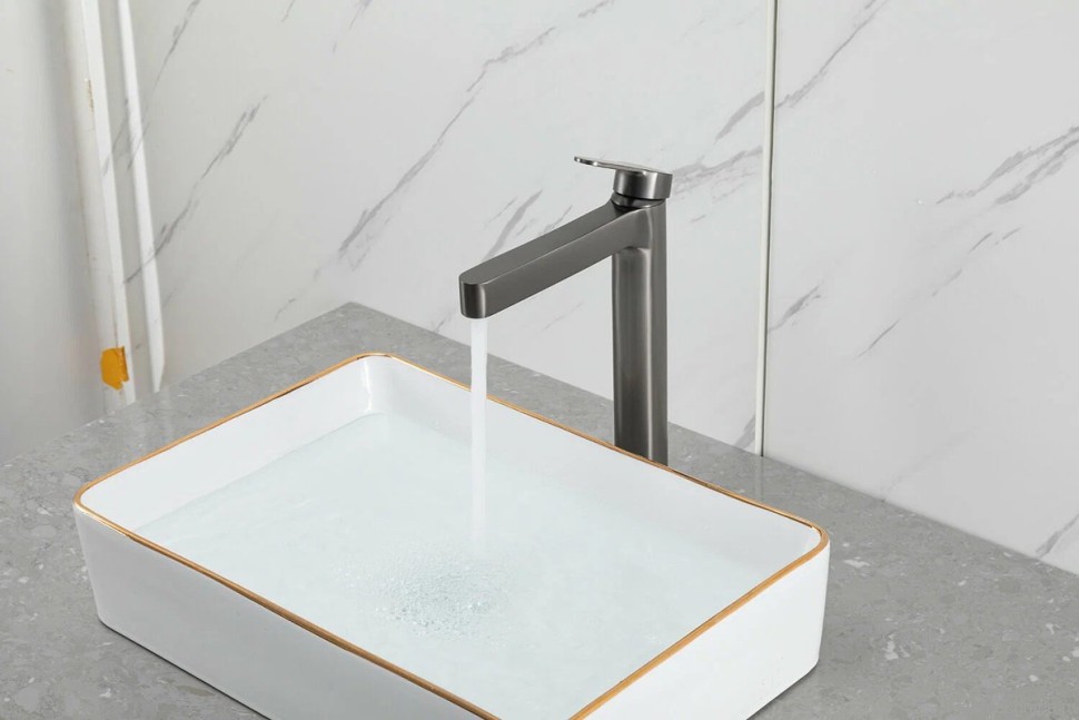 Смеситель для раковины Gappo G99-39 G1099-89 оружейная сталь