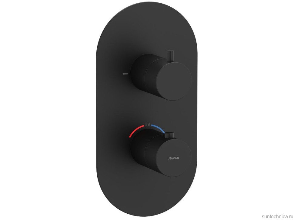 Термостатический смеситель встраиваемый Ravak Espirit ES 063.20BLM.O2.RB07C С ВНУТРЕННЕЙ ЧАСТЬЮ, для ванны с душем, матовый черный