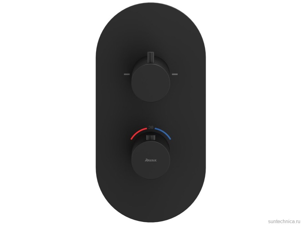 Термостатический смеситель встраиваемый Ravak Espirit ES 063.20BLM.O2.RB07C С ВНУТРЕННЕЙ ЧАСТЬЮ, для ванны с душем, матовый черный