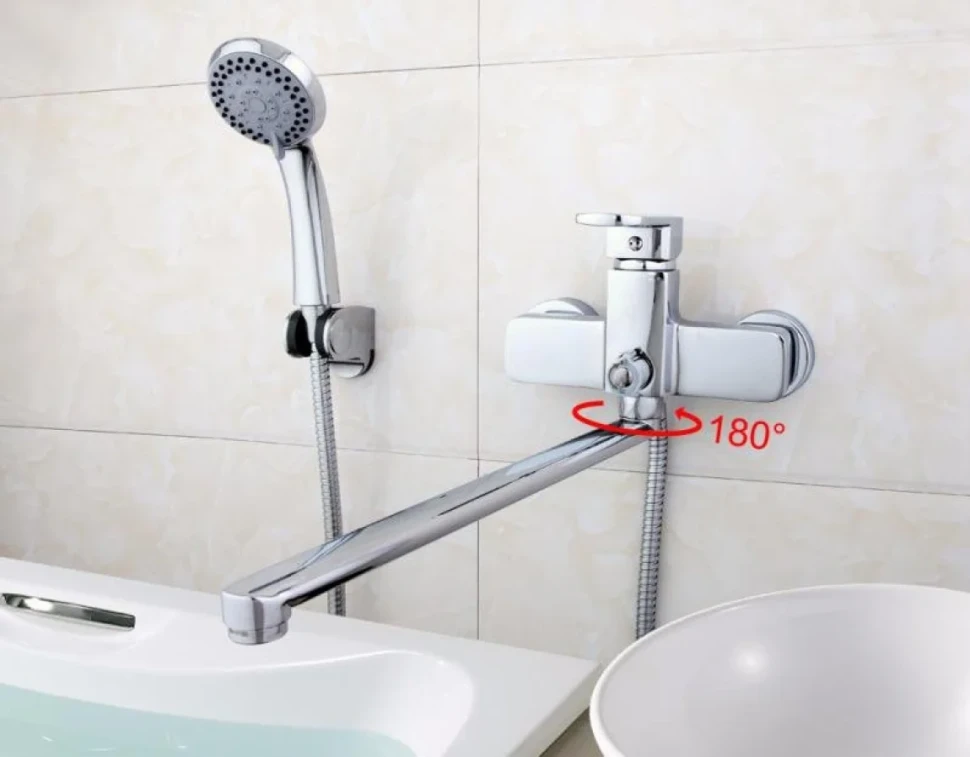 Смеситель с длинным изливом для ванны Frap H73 F2273 хром