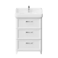 Тумба с раковиной KERAMA MARAZZI Pompei 60 напольная, с 3 ящиками, глянцевая белая
