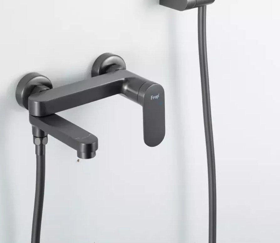 Смеситель для ванны с душем Frap H85 F3285-9 оружейная сталь