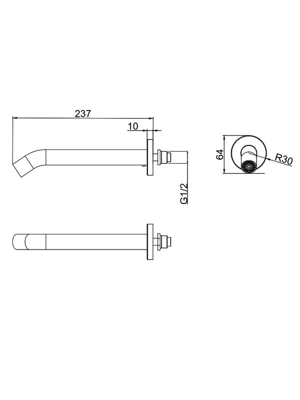 Излив D&K DC1004895 хром