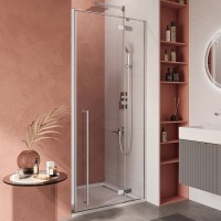 Душевая дверь в нишу Cezares Liner B-12 R 100 см, профиль хром, стекло прозрачное