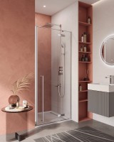 Душевая дверь в нишу Cezares Liner B-12 R 100 см, профиль хром, стекло прозрачное