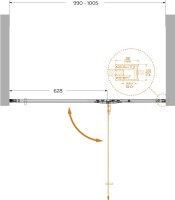 Душевая дверь в нишу Cezares Liner B-12 R 100 см, профиль хром, стекло прозрачное