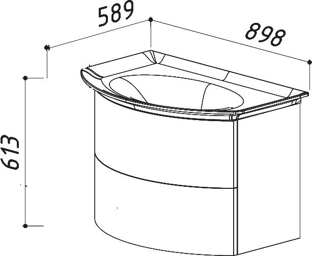 Тумба с раковиной Belux Версаль НП 81-02 подвесная, белая глянцевая