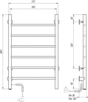 Полотенцесушитель электрический Domoterm Классик DMT 109-6 50х80, белый, L