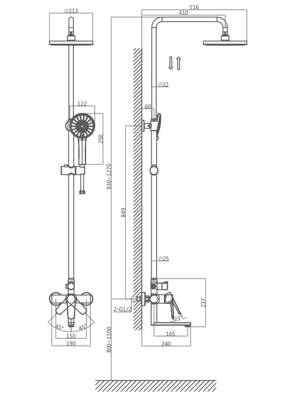 Душевая стойка D&K Bayern.München DA1563706B18 графит