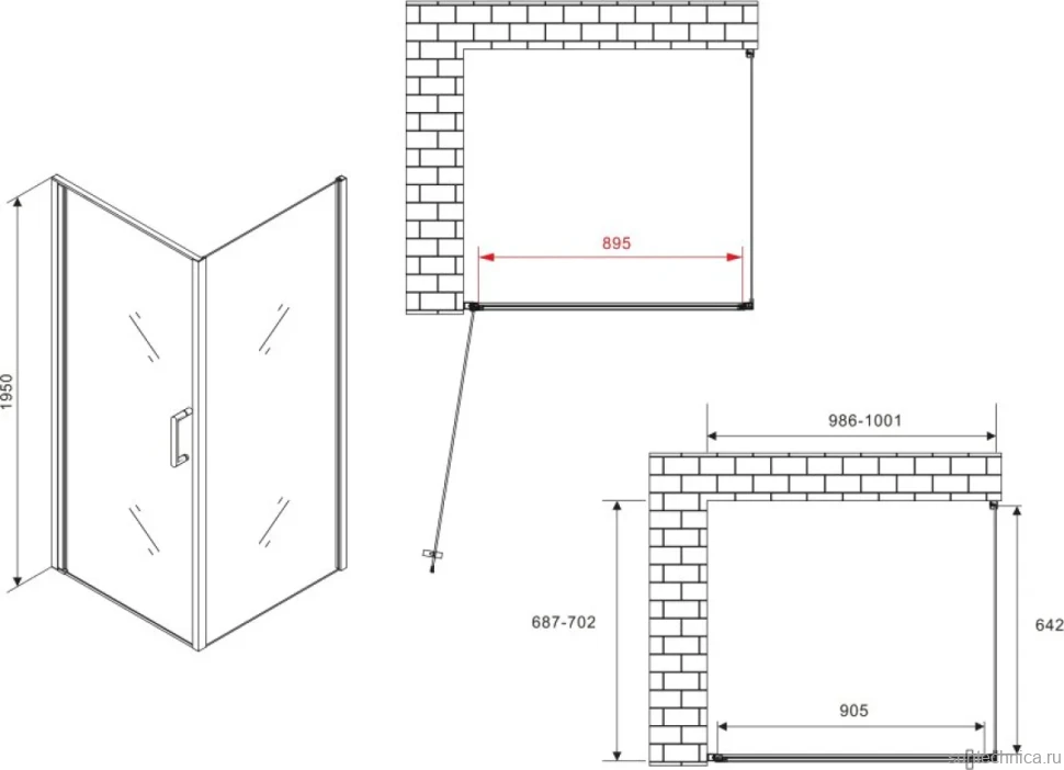 Душевой уголок Abber Sonnenstrand AG04100-S70 70x100, профиль хром, стекло прозрачное