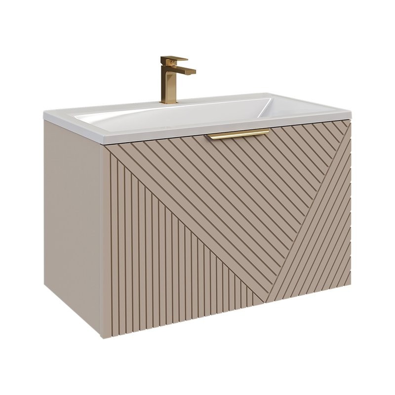 Тумба с раковиной Grossman Блисс 70 матовая бежевая