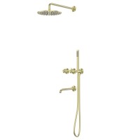 Душевой комплект Abber Wasser Kreis 316 AF8150BG С ВНУТРЕННЕЙ ЧАСТЬЮ, брашированное золото