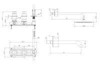Душевой комплект Abber Wasser Kreis 316 AF8150BG С ВНУТРЕННЕЙ ЧАСТЬЮ, брашированное золото