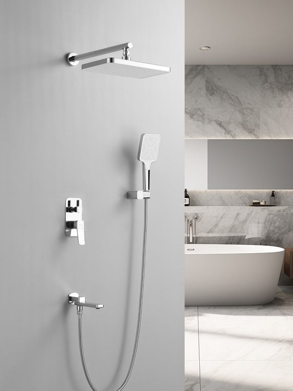 Душевая система / Тропический душ со смесителем встраиваемая Shevanik S9935, хром