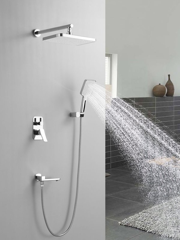 Душевая система / Тропический душ со смесителем встраиваемая Shevanik S9935, хром