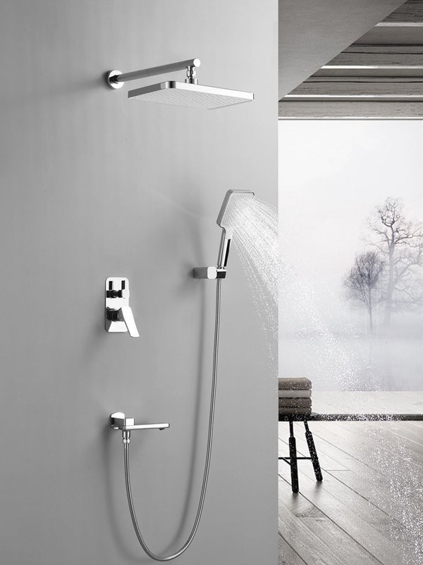 Душевая система / Тропический душ со смесителем встраиваемая Shevanik S9935, хром