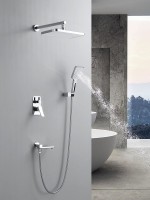 Душевая система / Тропический душ со смесителем встраиваемая Shevanik S9935, хром