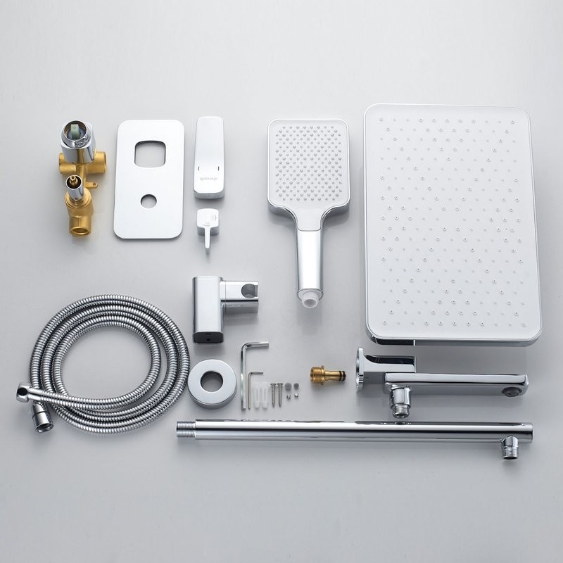 Душевая система / Тропический душ со смесителем встраиваемая Shevanik S9935, хром