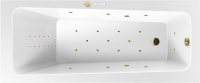 Акриловая ванна Excellent Ava Ultra Nano 160x70 см, встраиваемая, с гидромассажем, белая, с каркасом, со сливом-переливом, фурнитура золото