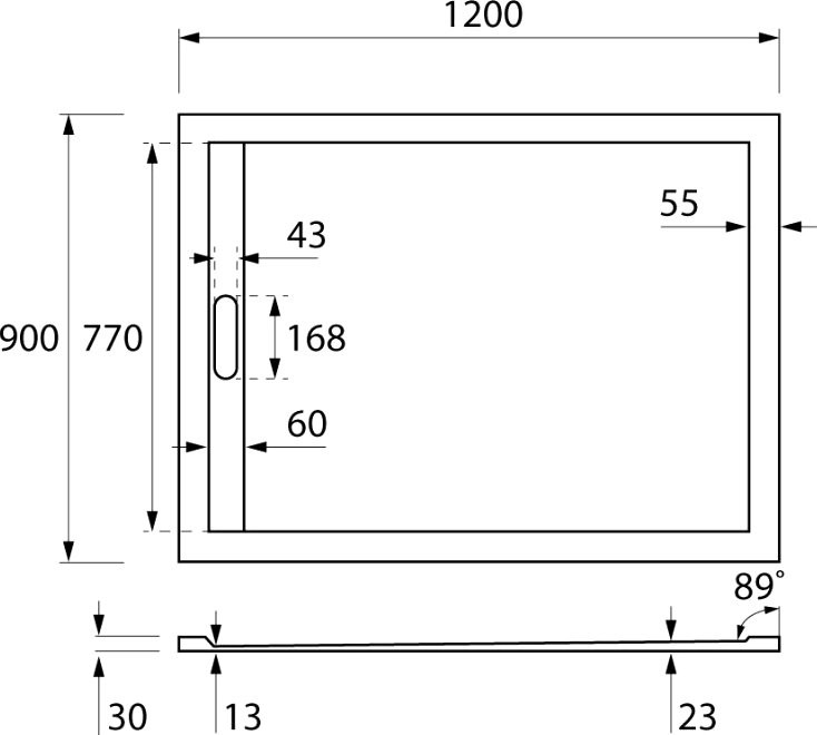 Поддон для душа Cezares Tray TRAY-AS-AH-120/90-30-W 120х90