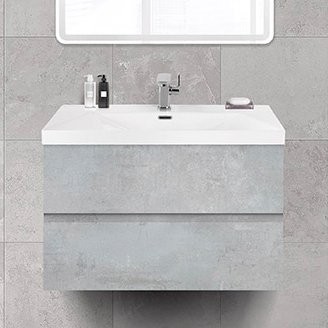 Тумба с раковиной Cezares Molveno 46 80 beton, с раковиной Cezares CZR-MIL-80-LVB