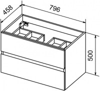 Тумба с раковиной Cezares Molveno 46 80 beton, с раковиной Cezares CZR-MIL-80-LVB