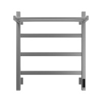 Полотенцесушитель электрический Grota Lore 530х600 NM EL 60x55 см, подключение справа, слева, скрытое подключение справа, матовый хром, лесенка, с полкой