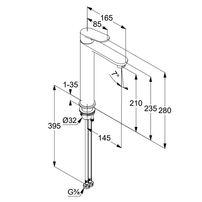 Смеситель для раковины Kludi X1 322980575 хром