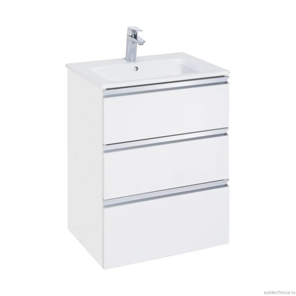 Тумба с раковиной Roca The Gap 60 3 ящика, белый глянец, раковина 3279A8000