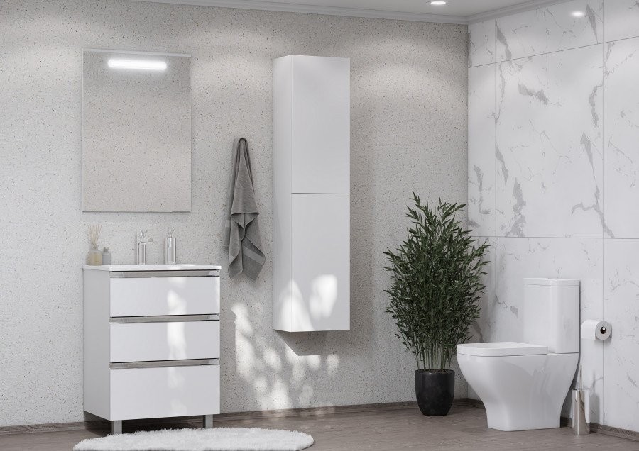 Тумба с раковиной Roca The Gap 60 3 ящика, белый глянец, раковина 3279A8000