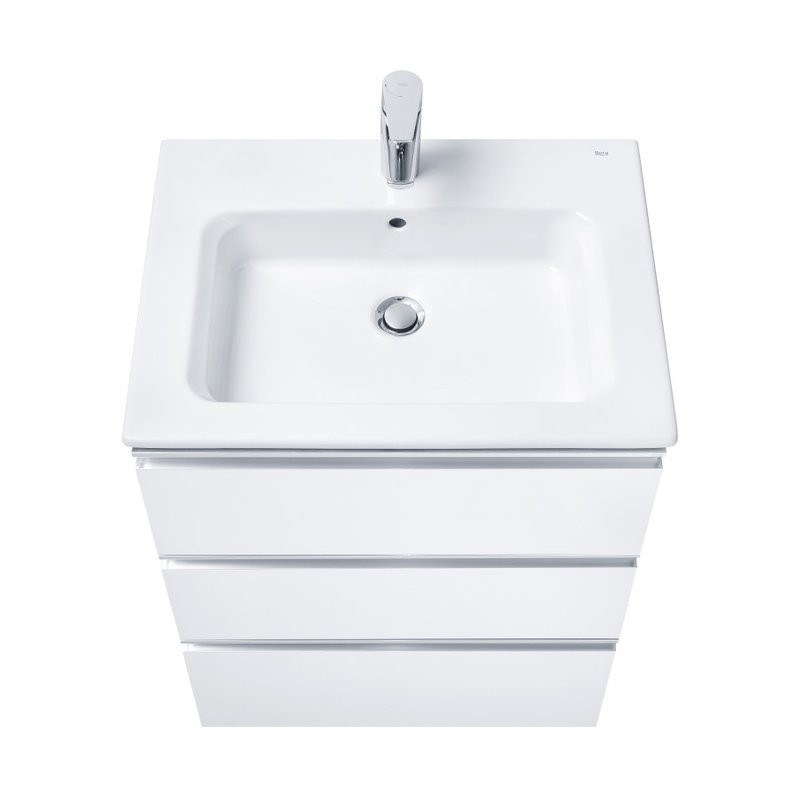 Тумба с раковиной Roca The Gap 60 3 ящика, белый глянец, раковина 3279A8000