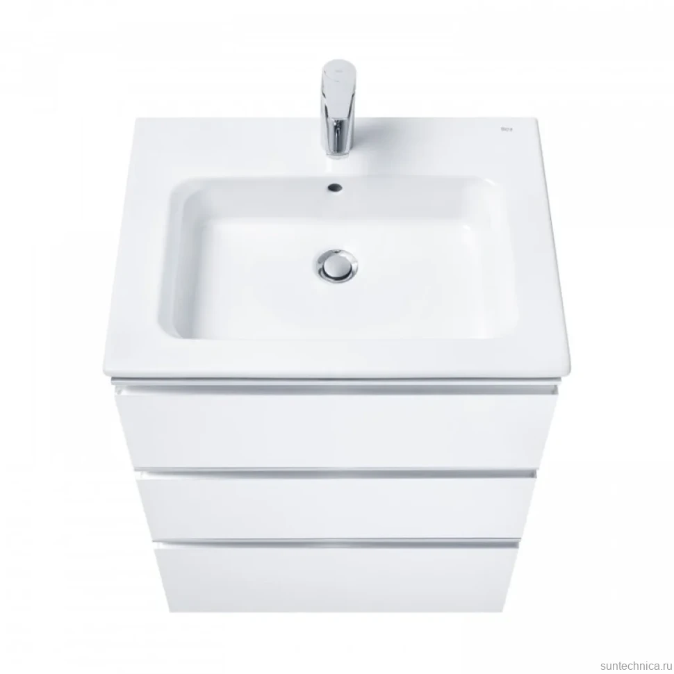 Тумба с раковиной Roca The Gap 60 3 ящика, белый глянец, раковина 3279A8000