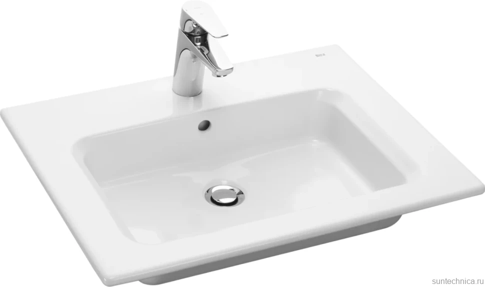 Тумба с раковиной Roca The Gap 60 3 ящика, белый глянец, раковина 3279A8000