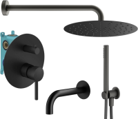 Душевой комплект Plumberia Selection Ixo KITXO19NO260 С ВНУТРЕННЕЙ ЧАСТЬЮ, черный матовый