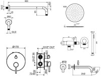 Душевой комплект Plumberia Selection Ixo KITXO19NO260 С ВНУТРЕННЕЙ ЧАСТЬЮ, черный матовый