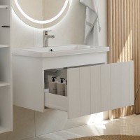 Тумба с раковиной Vigo Finlay 70 подвесная, 1 ящик, матовая белая