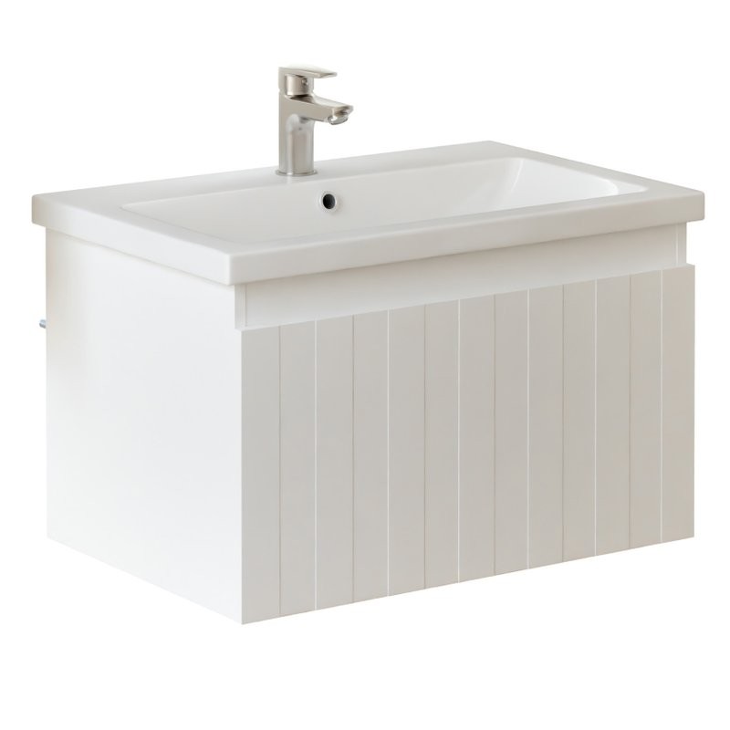 Тумба с раковиной Vigo Finlay 70 подвесная, 1 ящик, матовая белая