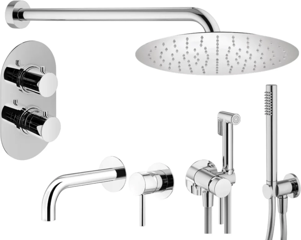 Комплект для ванной Plumberia Selection Ixo KITZXOT18CR210 С ВНУТРЕННЕЙ ЧАСТЬЮ, хром