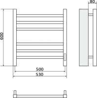 Полотенцесушитель электрический Ника Step 1 60/50, матовый белый RAL9016