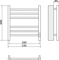 Полотенцесушитель электрический Ника Step 1 60/50, матовый белый RAL9016