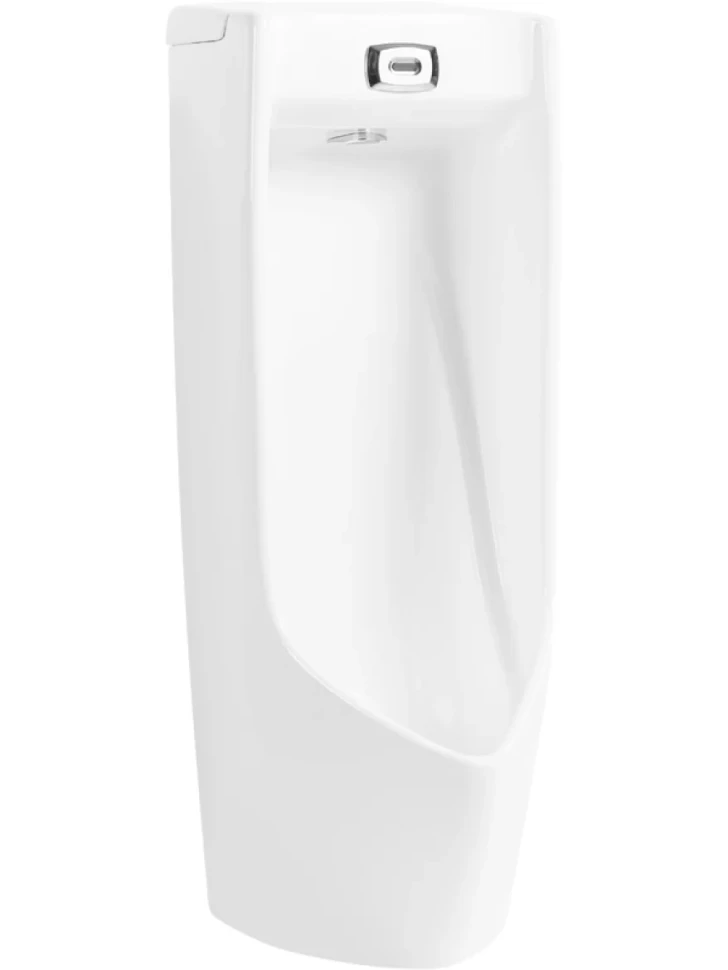 Писсуар напольный SantiLine SL-6005 сенсорный, белый, с сифоном, безободковый, со смывным механизмом
