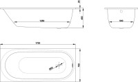 Стальная ванна Bette BetteComodo 1250-000 AS 170x75 см, встраиваемая, белая, с антискользящим покрытием, с шумоизоляцией